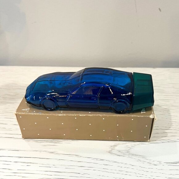 Avon Vintage Blue Sports Car Decanter BOX Decals Wild Country After Shave Glass - Picture 7 of 15